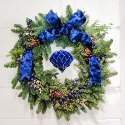 Blue Holiday Wreath